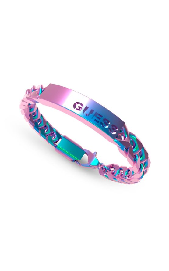 GUESS STEEL X LOGO JUXB03004JWIRL Βραχιόλι Πολύχρωμη Αλυσίδα Με Λογότυπο