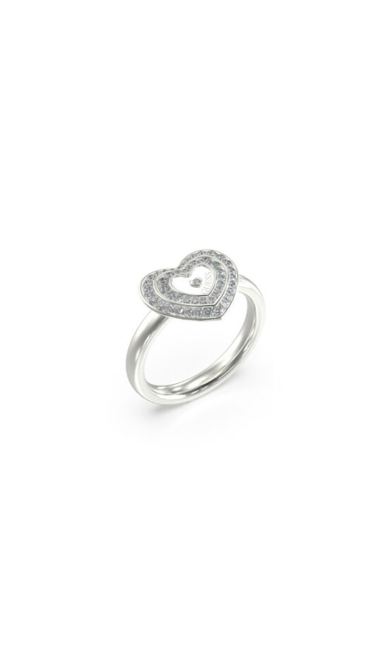 GUESS STEEL AMAMI JUBR04034JWRH-No.56 Ασημένιο Δαχτυλίδι Με Καρδιά