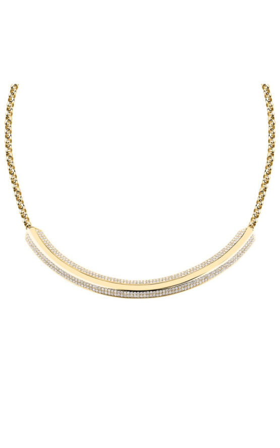 KARL LAGERFELD BOND PAVE KLBJY01 Γυναικείο Κολιέ Χρυσό Με Σχέδιο Με Πέτρες