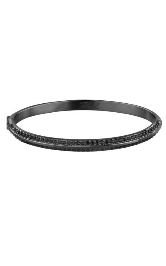 KARL LAGERFELD BOND PAVE KLBJY04 Γυναικείο Βραχιόλι Μαύρο Με Πέτρες