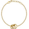 KARL LAGERFELD BOND PAVE KLBJY07 Γυναικείο Βραχιόλι Χρυσό Με Δύο Κρικάκια Με Πέτρες