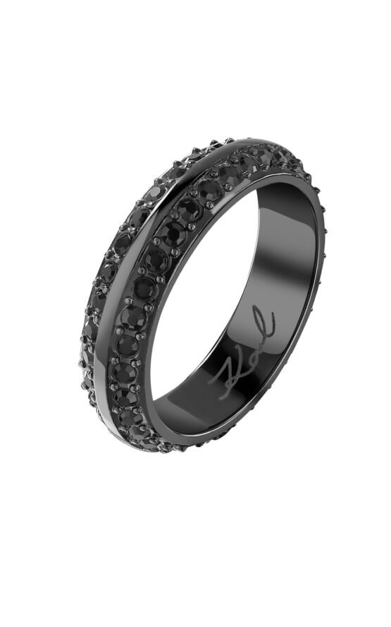 KARL LAGERFELD BOND PAVE KLBJY12016 Γυναικείο Δαχτυλίδι Μαύρο Με Πέτρες