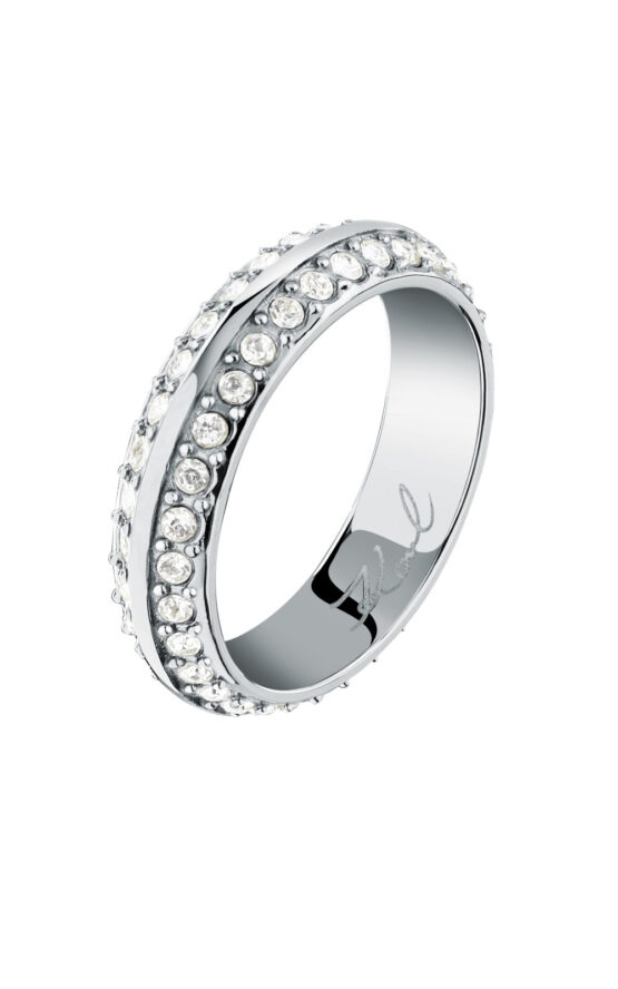 KARL LAGERFELD BOND PAVE KLBJY13014 Γυναικείο Δαχτυλίδι Ασημένιο Με Πέτρες