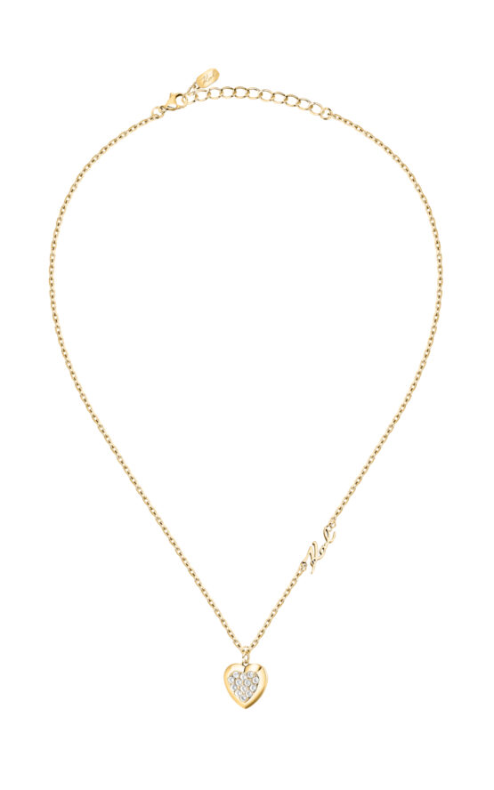 KARL LAGERFELD CHARMS KLAYD03 Γυναικείο Κολιέ Χρυσό Με Καρδιά Με Πέτρες Και Λογότυπο