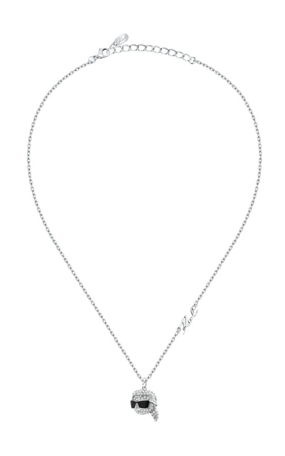 KARL LAGERFELD CHARMS KLAYD06 Γυναικείο Κολιέ Ασημένιο Με Σχέδιο Και Λογότυπο