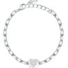 KARL LAGERFELD CHARMS KLAYD15 Γυναικείο Βραχιόλι Ασημένιο Με Καρδιά Με Πέτρες
