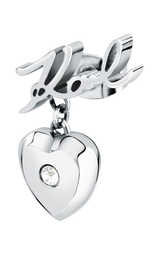 KARL LAGERFELD CHARMS KLAYD22 Γυναικείο Σκουλαρίκι Μονό Με Καρδιά Και Λογότυπο