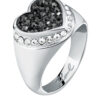 KARL LAGERFELD CHARMS KLAYD27016 Γυναικείο Δαχτυλίδι Ασημένιο Με Καρδιά Με Μαύρες Πέτρες