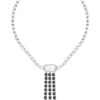 KARL LAGERFELD CRYSTALS KLAYC02 Γυναικείο Κολιέ Ασημένιο Με Μαύρες Πέτρες