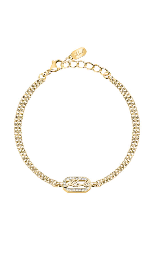KARL LAGERFELD CRYSTALS KLAYC32 Γυναικείο Βραχιόλι Χρυσό Με Λογότυπο Με Πέτρες