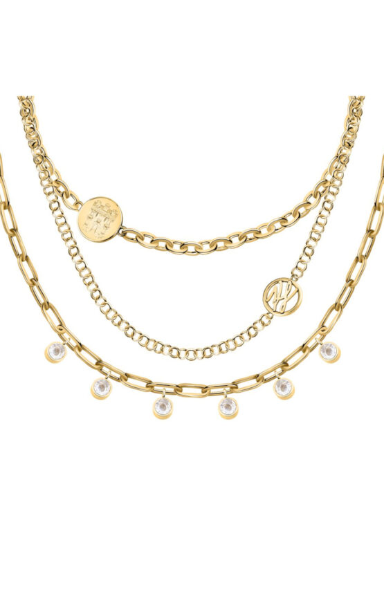 KARL LAGERFELD ILLUME KLBJX01 Γυναικείο Κολιέ Χρυσό Με Τριπλή Αλυσίδα
