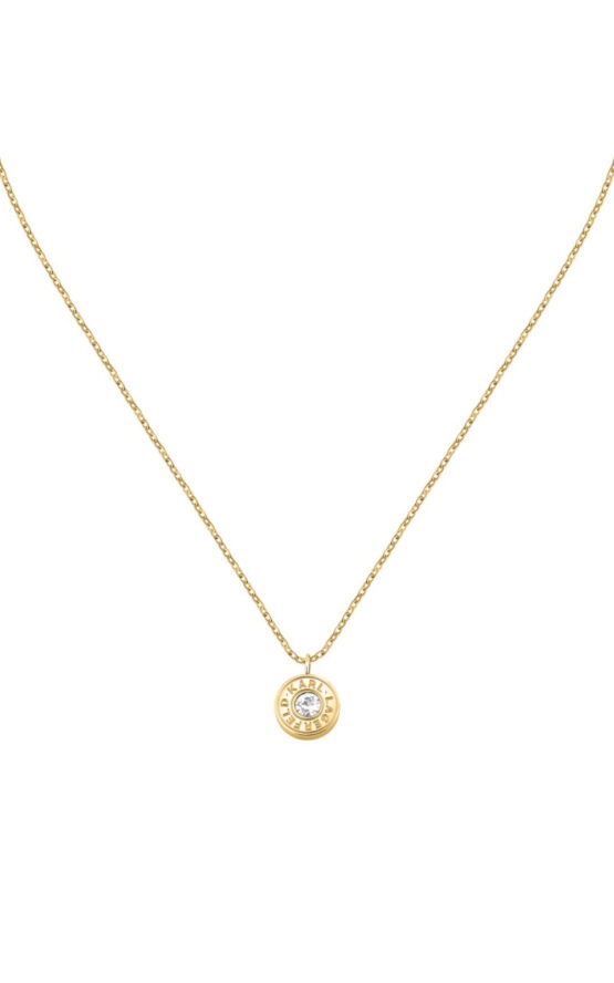 KARL LAGERFELD ILLUME KLBJX06 Γυναικείο Κολιέ Χρυσό Με Λογότυπο Με Πέτρα