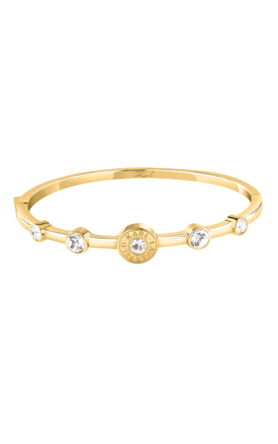 KARL LAGERFELD ILLUME KLBJX08 Γυναικείο Βραχιόλι Χρυσό Με Πέτρες Και Λογότυπο