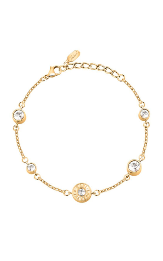 KARL LAGERFELD ILLUME KLBJX12 Γυναικείο Βραχιόλι Χρυσό Με Πέτρες Και Λογότυπο