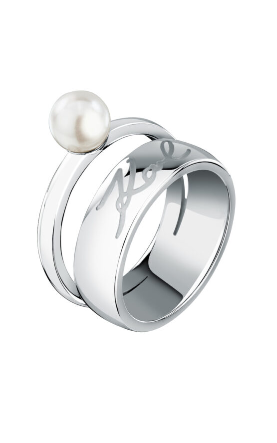 KARL LAGERFELD PEARL KLAYR11016 Γυναικείο Δαχτυλίδι Ασημένιο Με Πέρλα Και Λογότυπο
