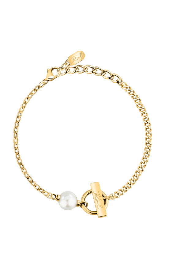 KARL LAGERFELD PEARL KLAYR13 Γυναικείο Βραχιόλι Χρυσό Με Πέρλα