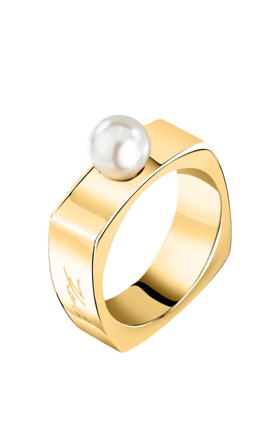 KARL LAGERFELD PEARL KLAYR16012 Γυναικείο Δαχτυλίδι Χρυσό Με Πέρλα