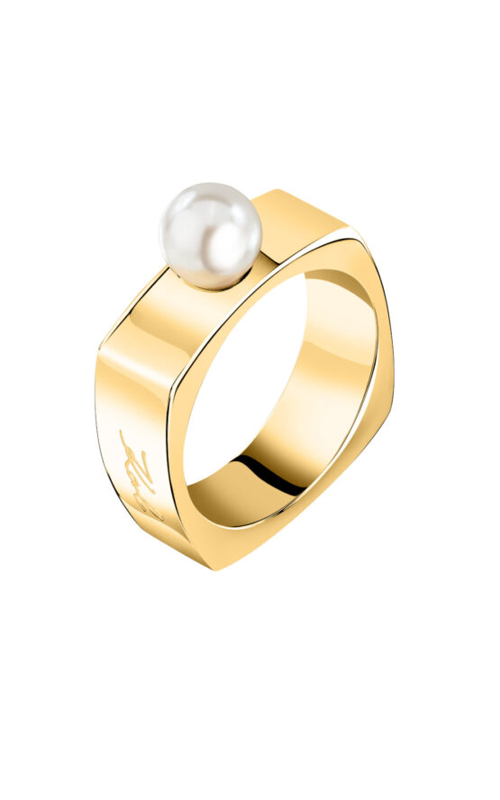 KARL LAGERFELD PEARL KLAYR16014 Γυναικείο Δαχτυλίδι Χρυσό Με Πέρλα