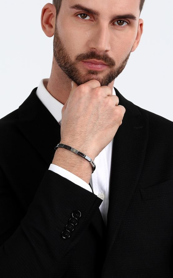 MASERATI ARM RING JM223ATZ22 Ανδρικό Βραχιόλι Δίχρωμο Με Λογότυπο_3