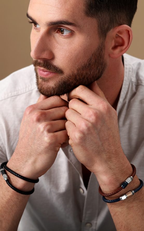 MASERATI ARM RING JM223AVE15 Καφέ Δερμάτινο Βραχιόλι_6