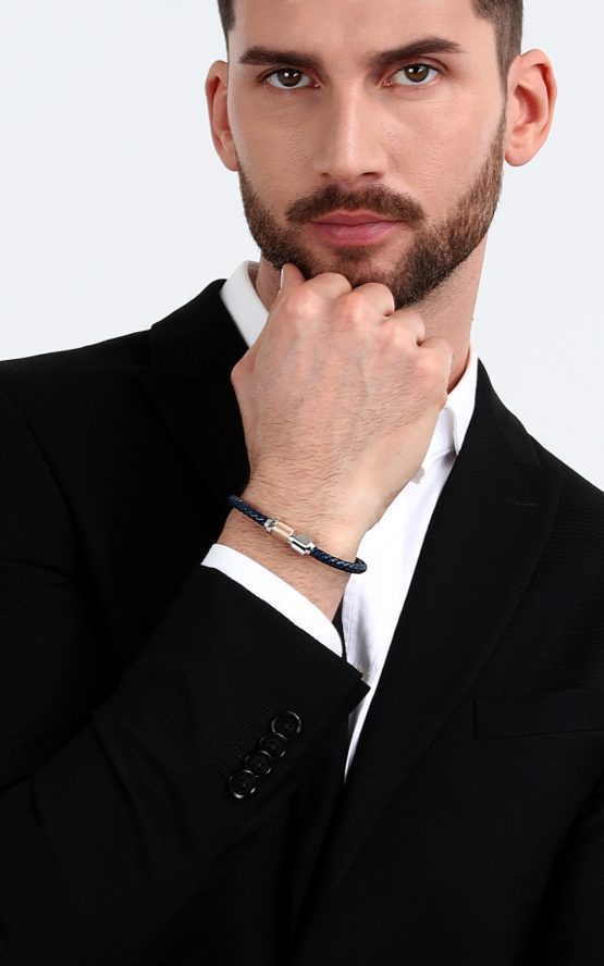 MASERATI ARM RING JM223AVE16 Μπλε Δερμάτινο Βραχιόλι_3