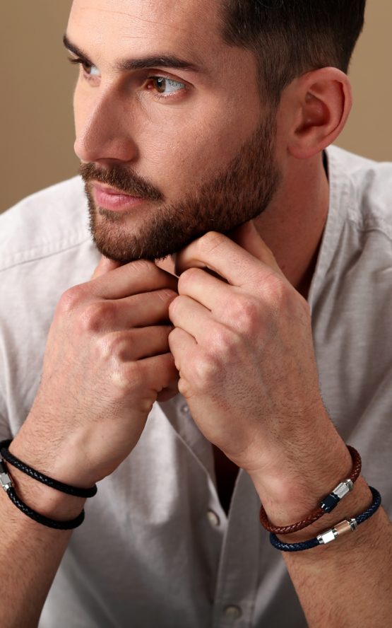 MASERATI ARM RING JM223AVE16 Μπλε Δερμάτινο Βραχιόλι_5