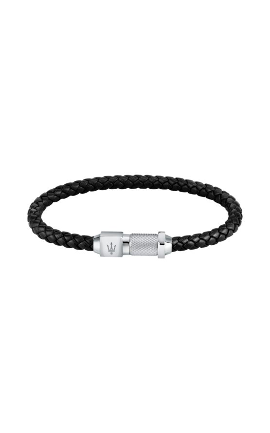 MASERATI ARM RING JM223AVE17 Μαύρο Δερμάτινο Βραχιόλι