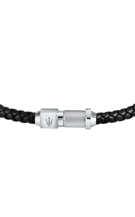 MASERATI ARM RING JM223AVE17 Μαύρο Δερμάτινο Βραχιόλι_1