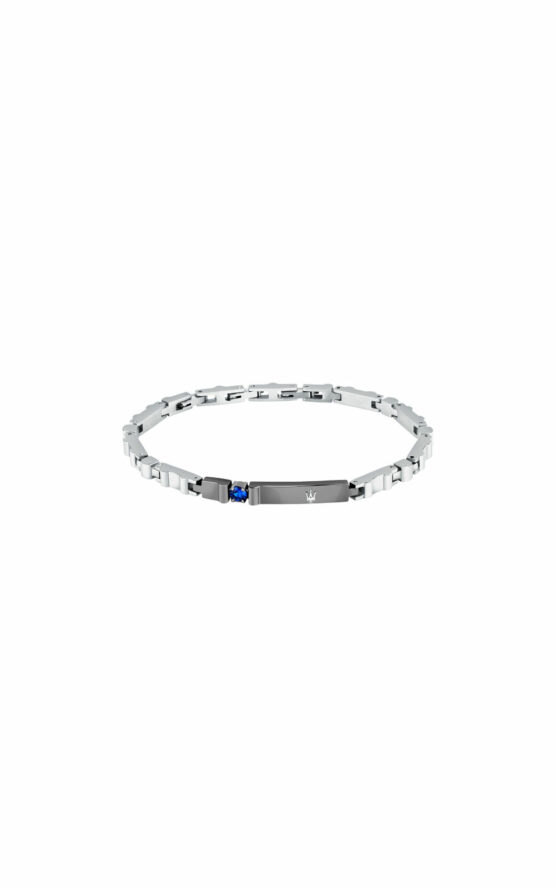 MASERATI ARM RING JM224AXO03 Ανδρικό Βραχιόλι Δίχρωμο Με Μπλε Πέτρα