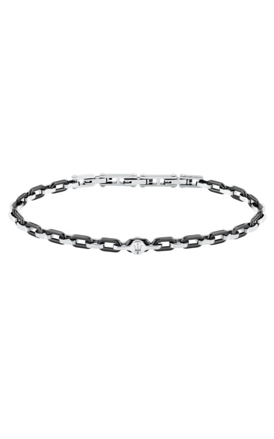 MASERATI CERAMIC JM226ATZ77 Βραχιόλι Δίχρωμο Με Κεραμικό Με Λογότυπο