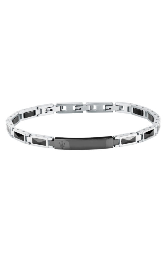 MASERATI CERAMIC JM226ATZ79 Βραχιόλι Κεραμικό Δίχρωμο Με Λογότυπο