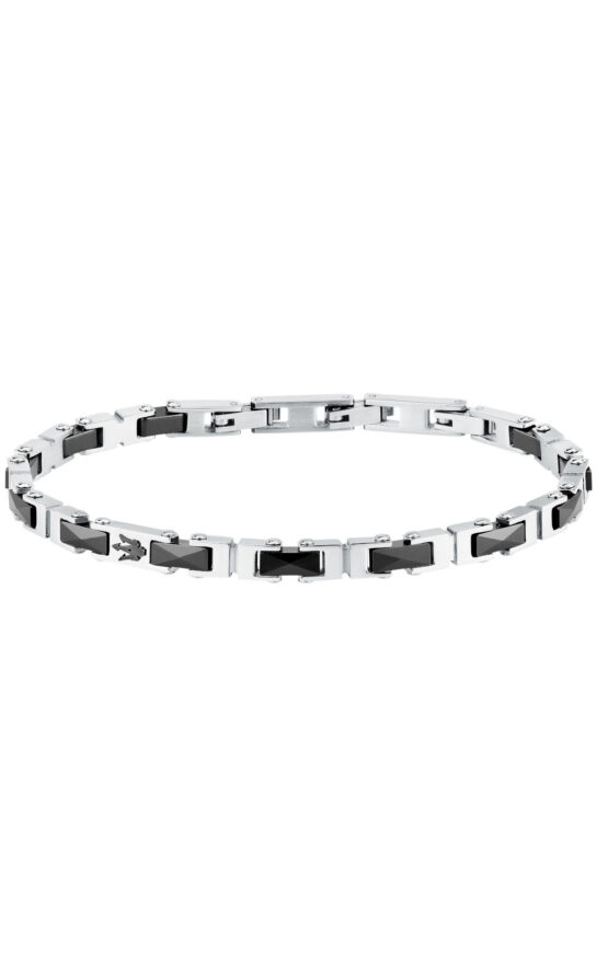 MASERATI CERAMIC JM226ATZ81 Βραχιόλι Κεραμικό Δίχρωμο Με Λογότυπο