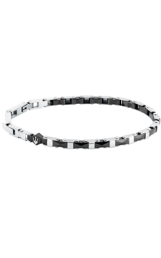 MASERATI CERAMIC JM226ATZ83 Βραχιόλι Κεραμικό Δίχρωμο Με Λογότυπο