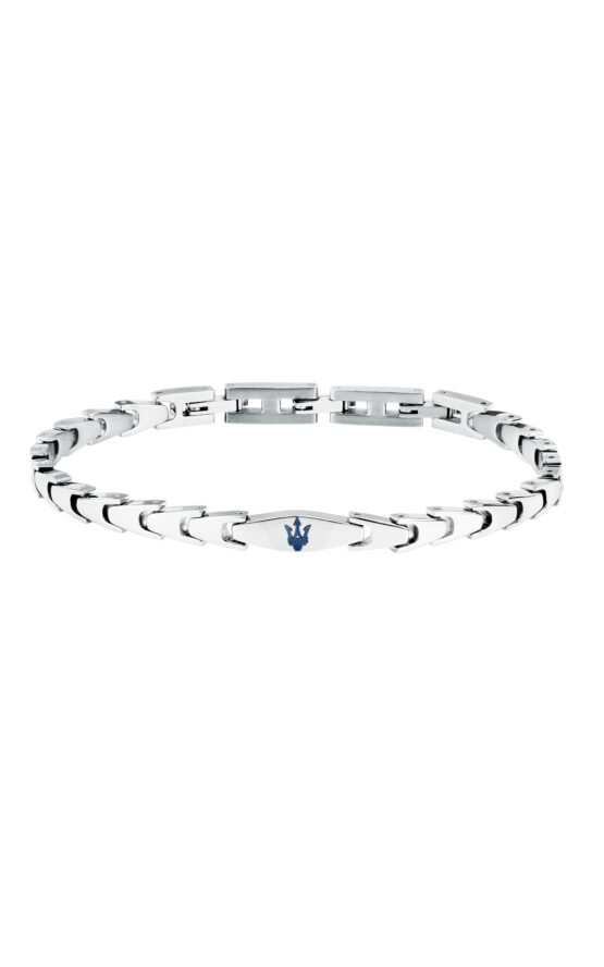 MASERATI ICONIC JM225AVD85 Βραχιόλι Ασημένιο Με Μπλε Τρίαινα