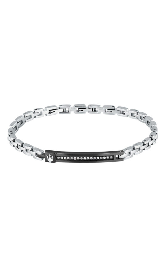 MASERATI ICONIC JM424AVD58 Ανδρικό Βραχιόλι Δίχρωμο Με Πέτρες