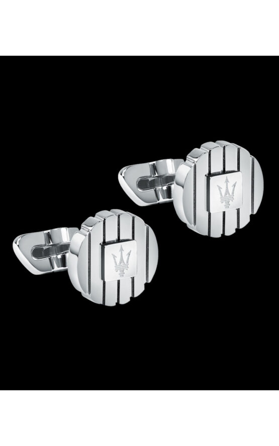 MASERATI ICONIC JM5249JD01 Μανικετόκουμπα Ασημένια Με Τρίαινα