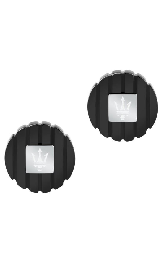 MASERATI ICONIC JM5249JD02 Μανικετόκουμπα Μαύρα Με Ασημένιο Λογότυπο