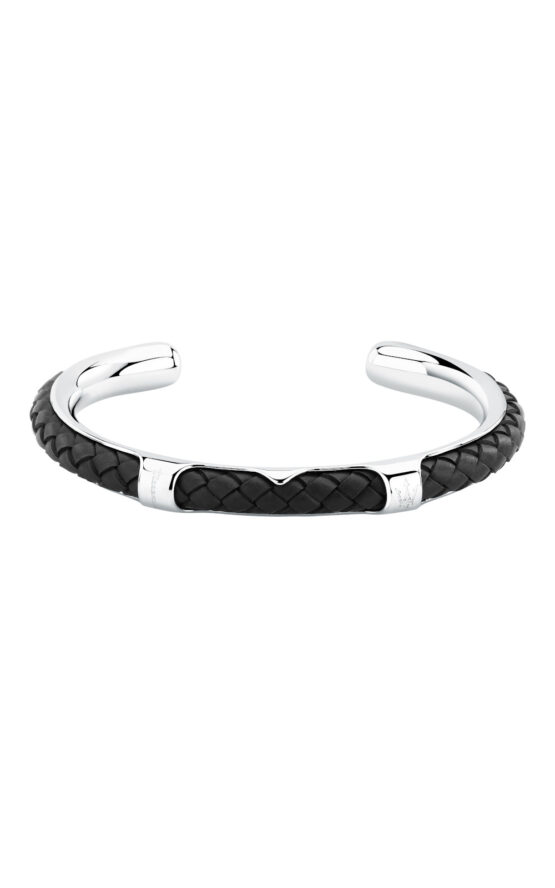 MASERATI LEATHER JM226AVE38 Βραχιόλι Μαύρο Δερμάτινο