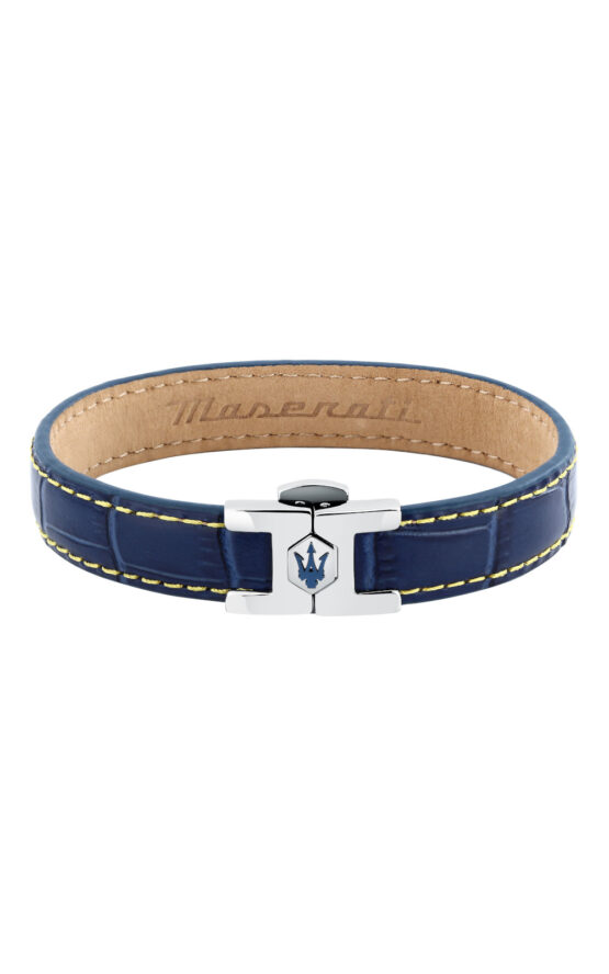 MASERATI LEATHER JM226AVE42 Βραχιόλι Μπλε Δερμάτινο Με Λογότυπο