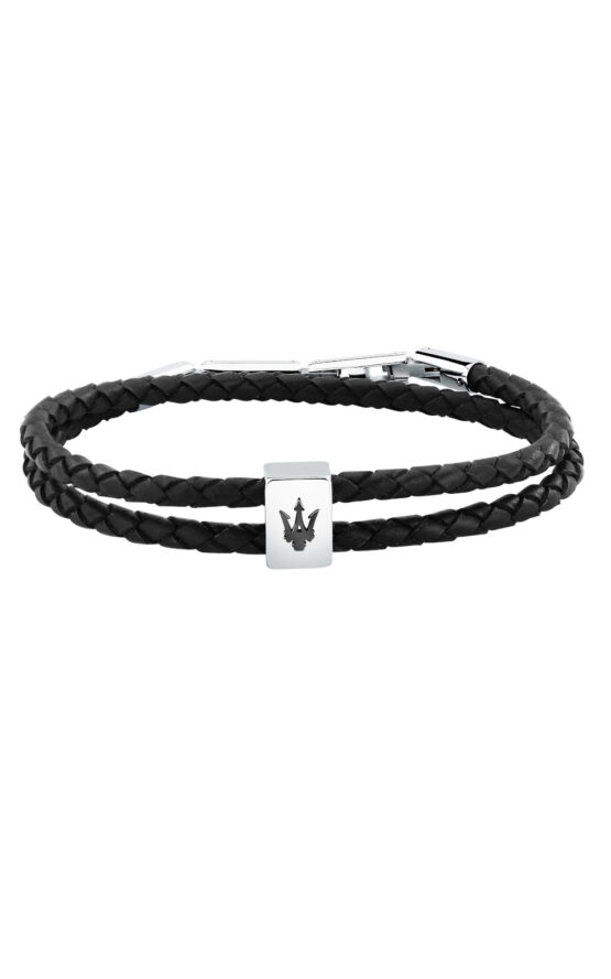 MASERATI LEATHER JM226AVE44 Βραχιόλι Διπλό Δερμάτινο Με Λογότυπο