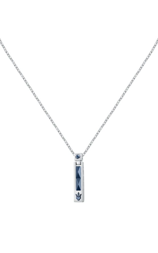 MASERATI NECKLACE JM423ATZ26 Ανδρικό Κολιέ Δίχρωμο Με Λογότυπο Και Πέτρα