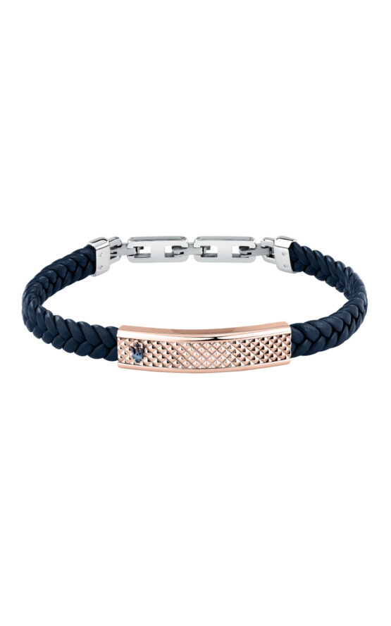 MASERATI RECYCLED LEATHER JM525AVE35 Βραχιόλι Μπλε Δερμάτινο