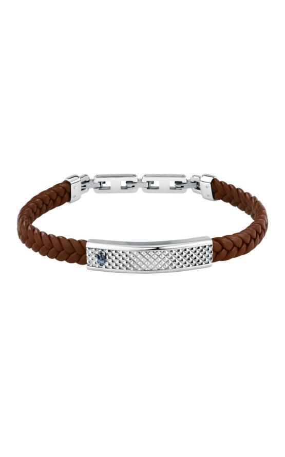 MASERATI RECYCLED LEATHER JM525AVE37 Βραχιόλι Καφέ Δερμάτινο