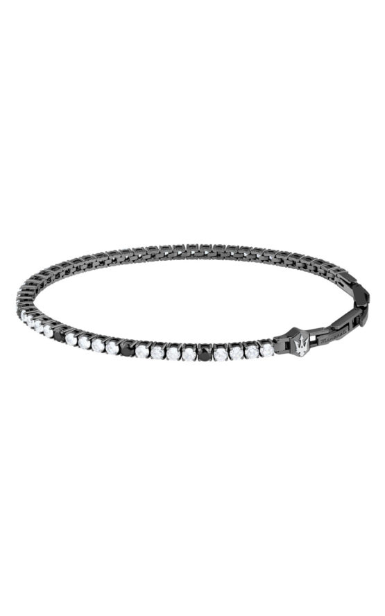 MASERATI TENNIS JM425AVC09 Βραχιόλι Μαύρο Με Άσπρες Και Μαύρες Πέτρες